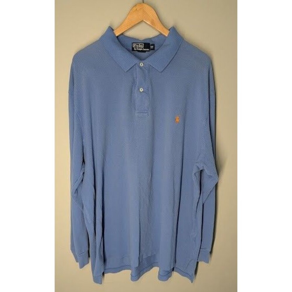 Polo Ralph Lauren Polo Shirt Mens 3XLT Blue Long Sleeve